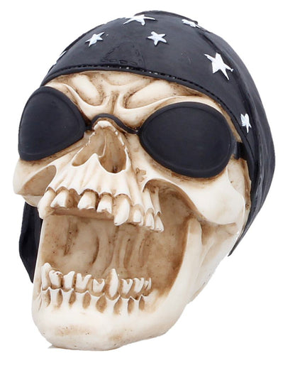 Biker Totenkopf mit schwarzem Bandana 8cm