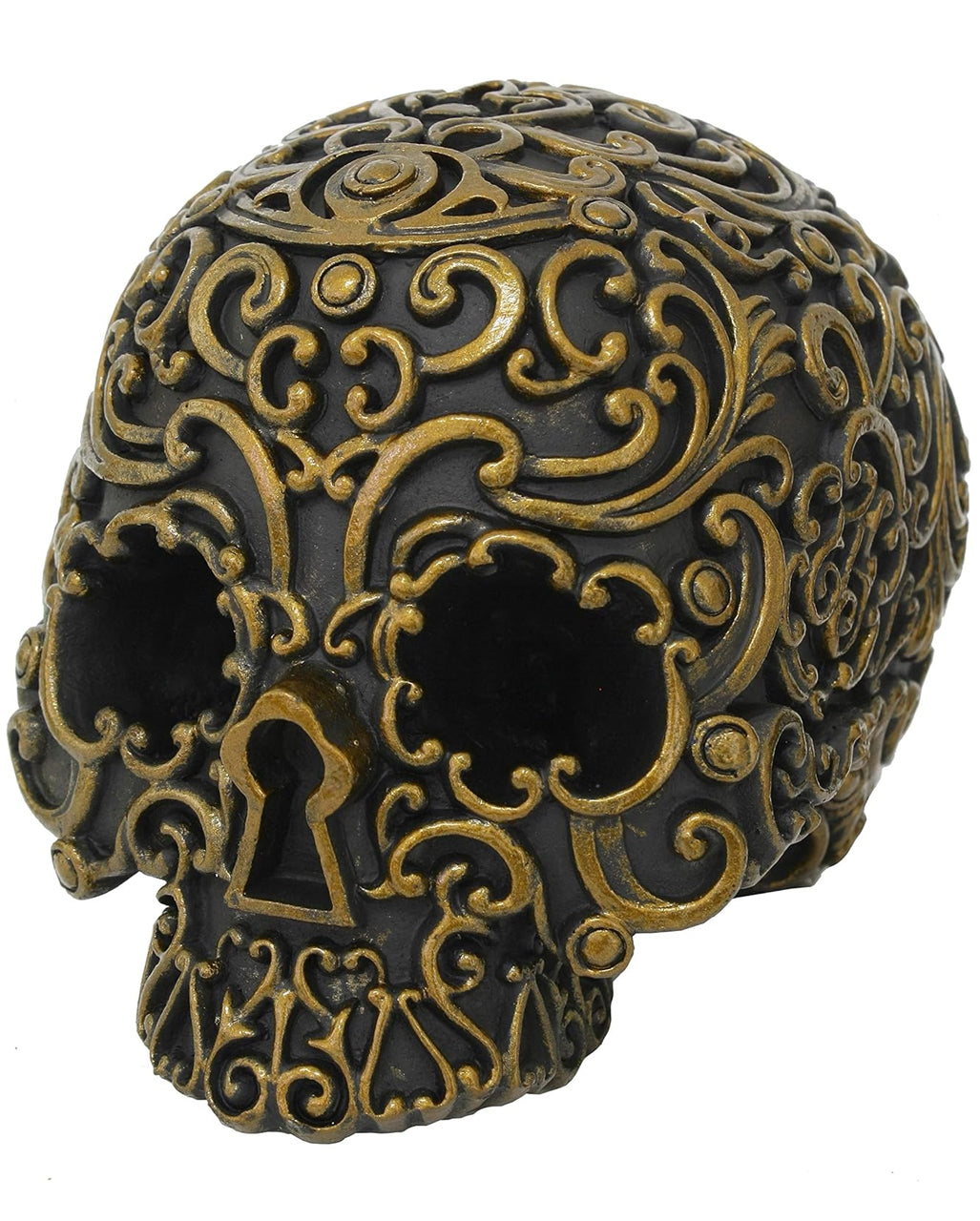 Schwarz & Gold Totenschädel 16cm