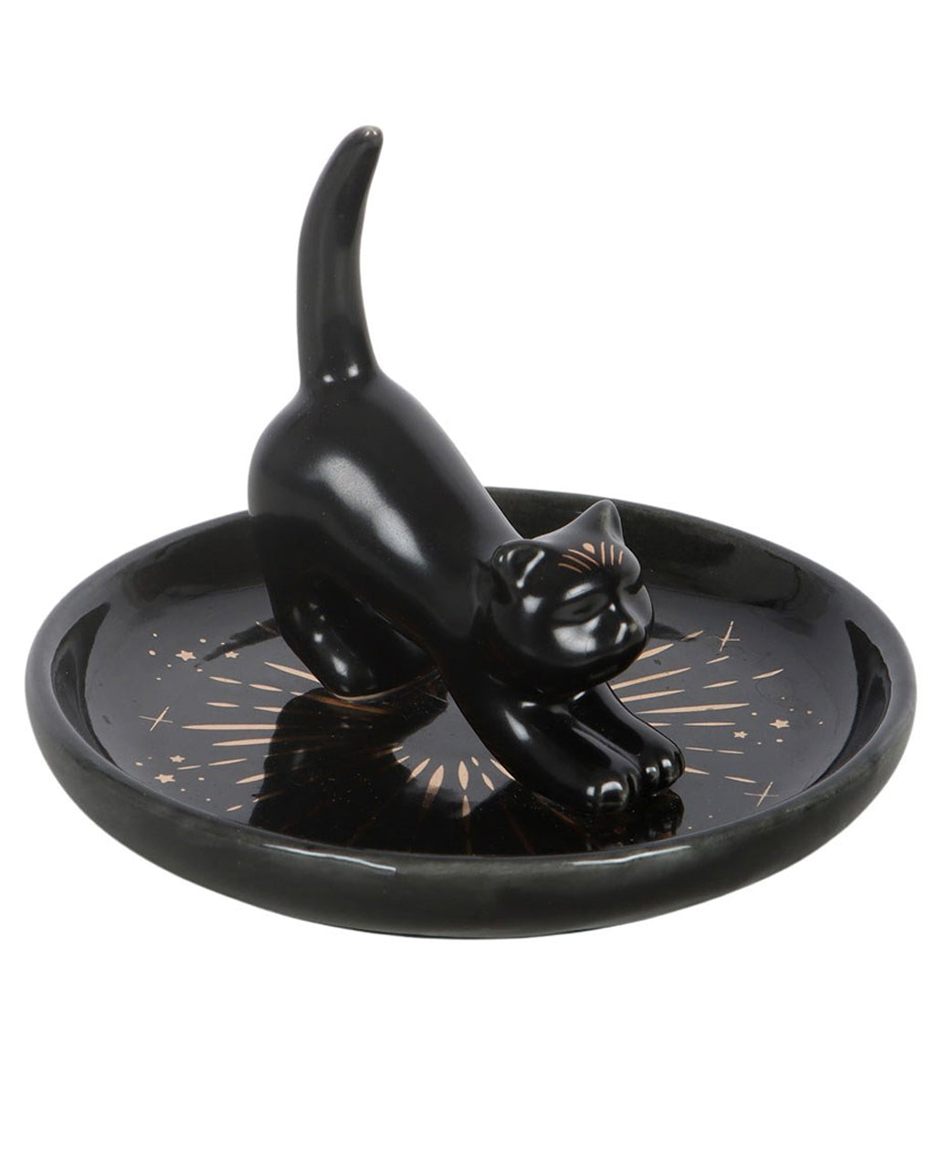 Schwarze Zauberkatze Schmuckschale Ø11cm