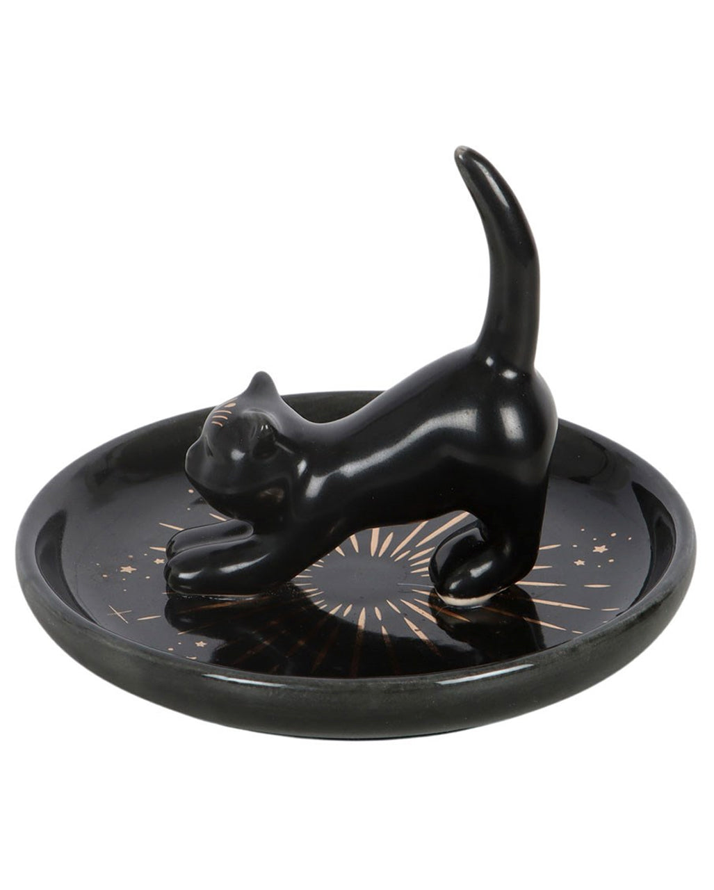 Schwarze Zauberkatze Schmuckschale Ø11cm