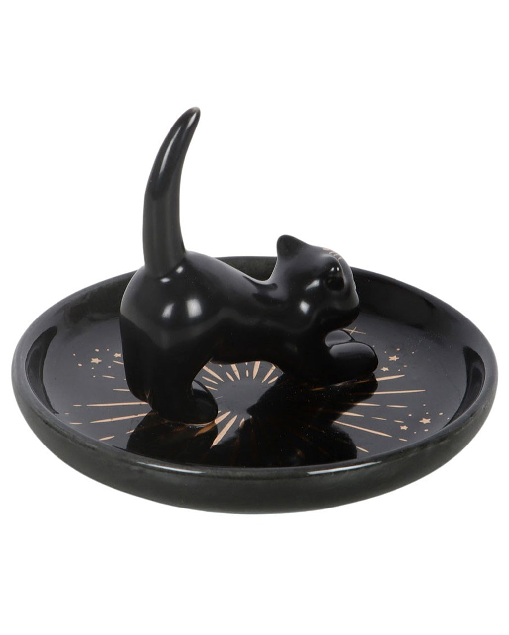 Schwarze Zauberkatze Schmuckschale Ø11cm