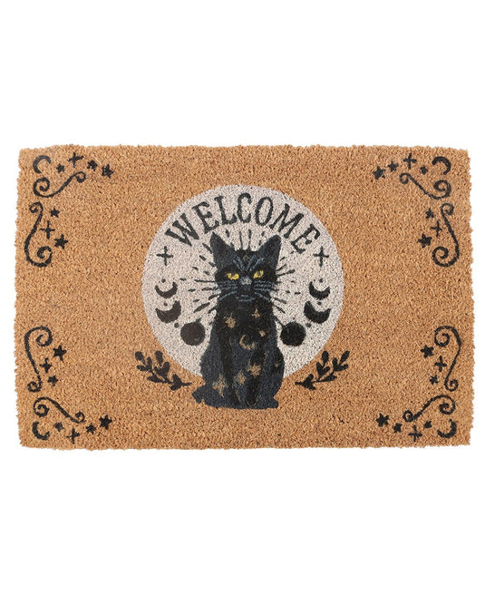 Black Magick Cat Fußmatte aus Kokosfaser 60cm
