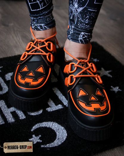 Schwarze Jack O'lantern Trick or Treat Schuhe