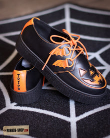 Schwarze Jack O'lantern Trick or Treat Schuhe