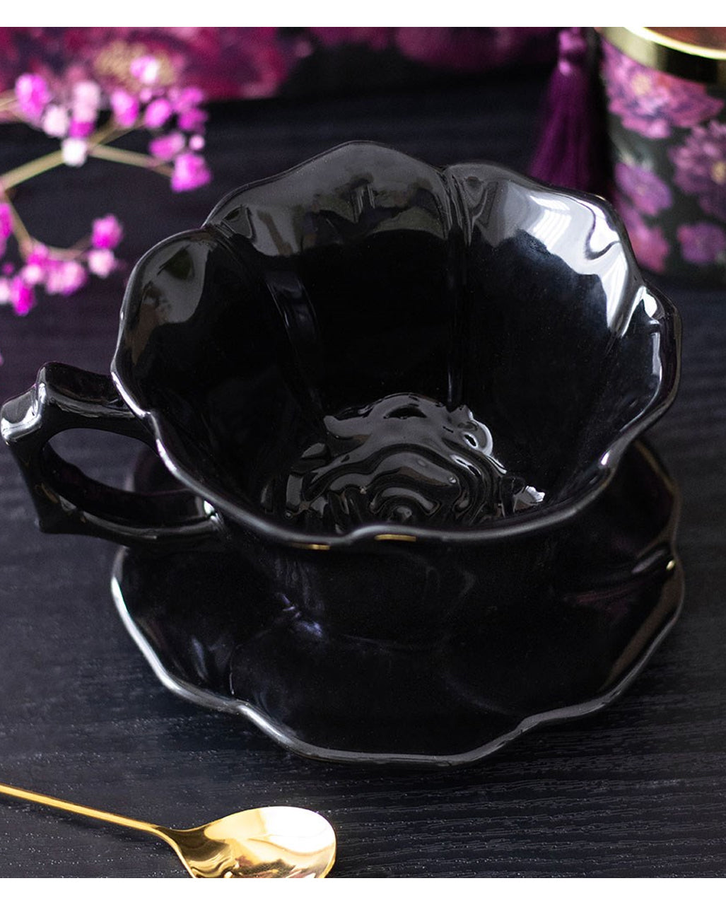 "Black Rose" Teetasse & Unterteller