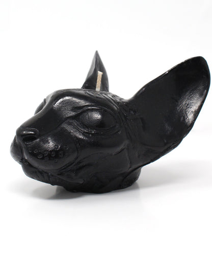 Schwarze Sphinx Gothic Duftkerze 8x10cm