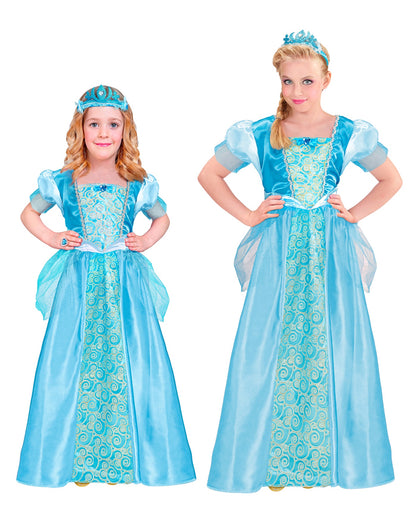 Blaues Eisprinzessin Kinderkostüm