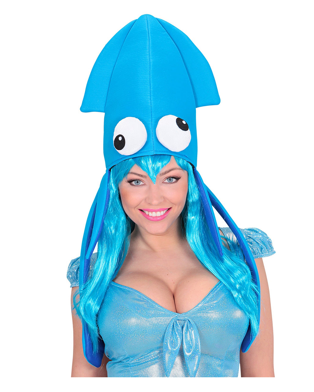 Blauer Oktopus als Partyhut