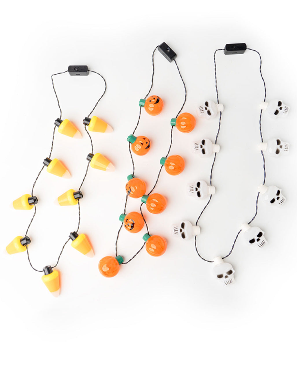 Blinkende Halskette mit verschieden Halloween Motiv