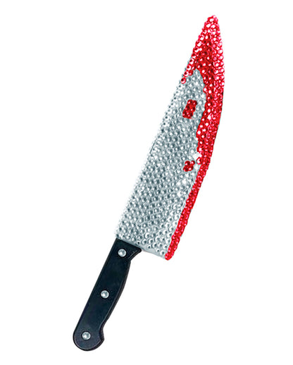 Blutiges Messer mit Strasssteinen 38cm
