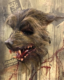 Blutige Werwolf Maske mit struppigem Kunstfell