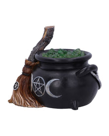 Brodelnder Hexenkessel Deko mit LED 14,5cm