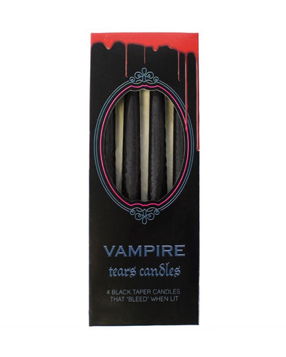 Schwarze Spitzkerzen mit Vampir Blut 4 St.