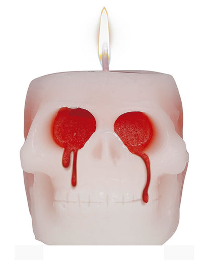 Blutende Totenkopf Kerze 6 cm