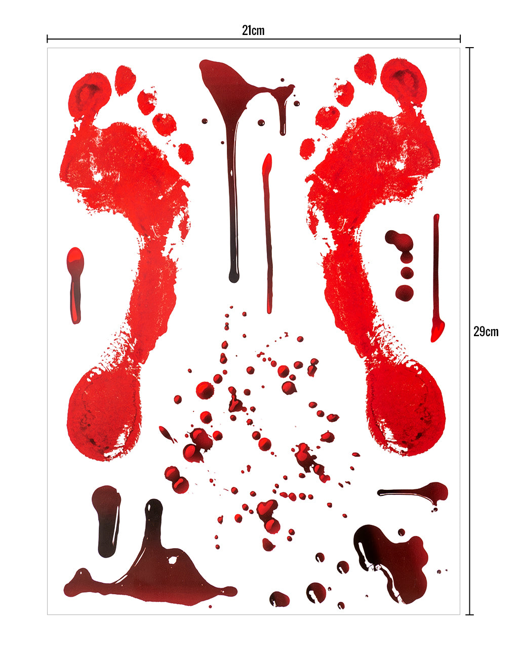 Bloody Footprints & Bloodstains As Floor Stickers 36-piece Set