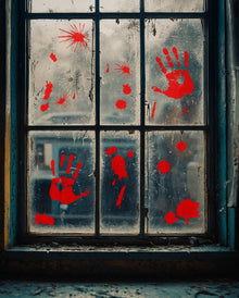 Blutige Handabdrücke & Blutflecke Fensterfolie