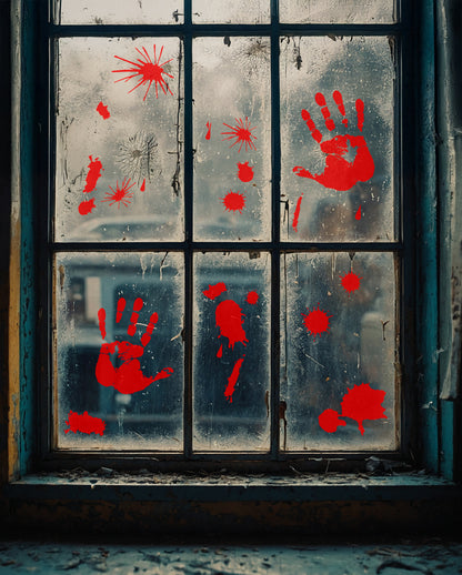 Bloody Handprints & Splatter Window Film