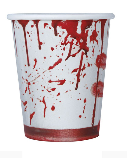 Blutige Partybecher aus Pappe 6 Stück