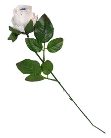 Weiße Rose mit Blutstropfen & Blauem Auge 42cm