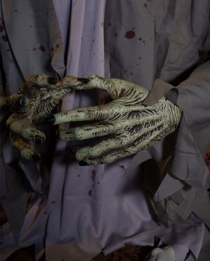 Blutüberströmter Zombie Torso mit Bewegung, Licht & Ton 80cm