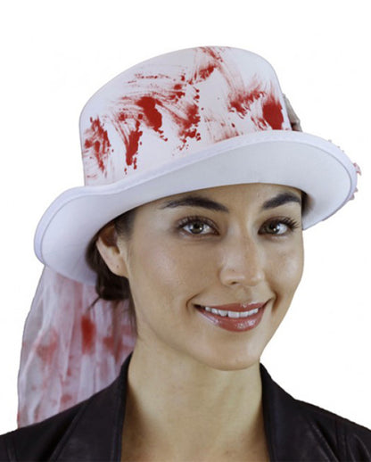 Blut verschmierter Zylinder mit Schleier & Knochenhand