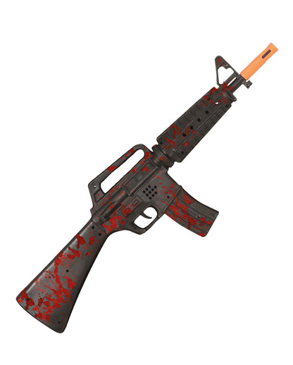 Maschinengewehr mit Blutspritzern Spielzeugwaffe 59cm
