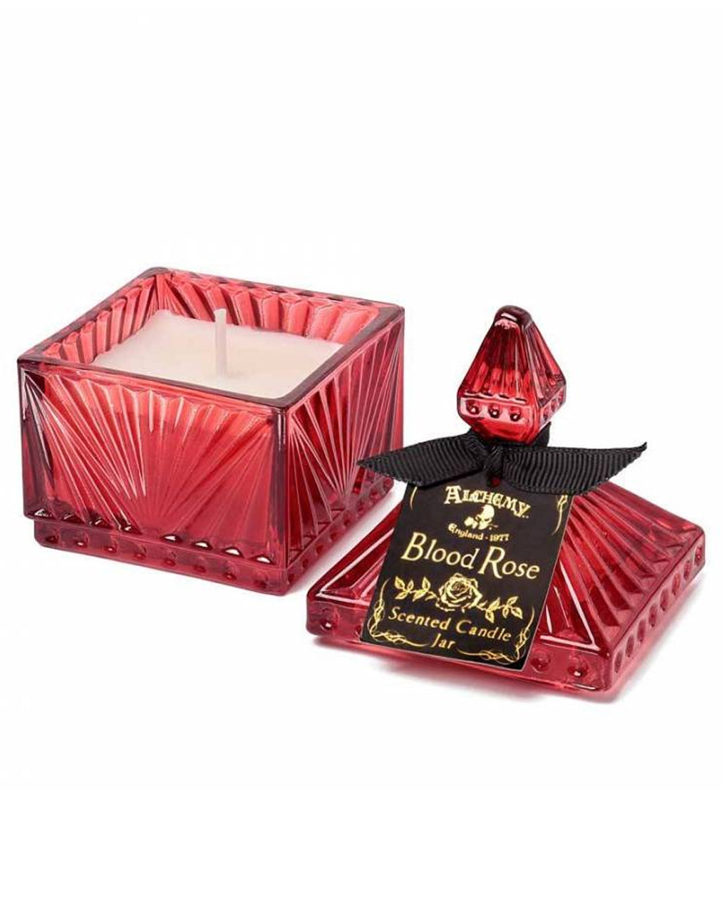 Blutrose Gothic Duftkerze im Vintage Glas Small