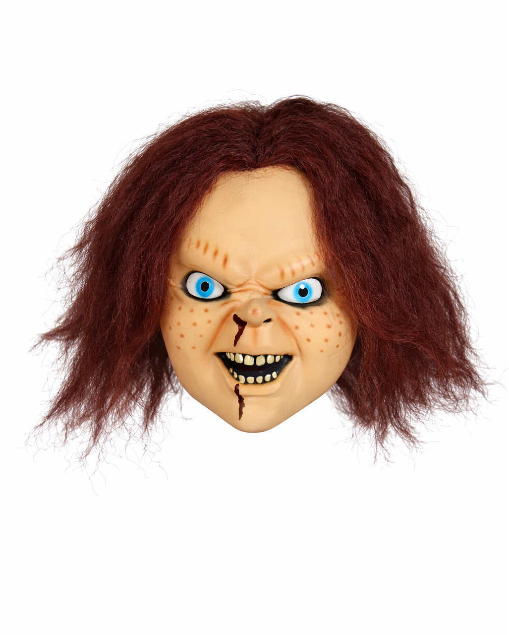 Heimtückische Mörderpuppe Halloween Maske mit Haaren