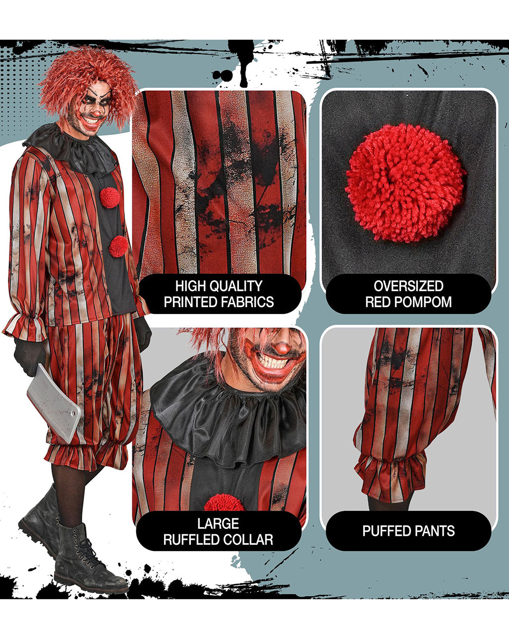 Rudy the Evil Clown Men’s Costume