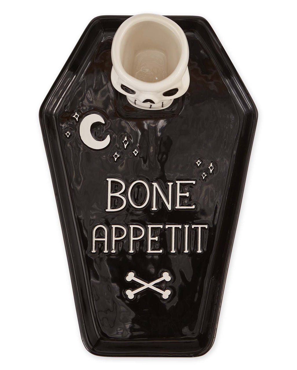 Servierteller Bone Appetit Sarg mit Totenkopf 28cm