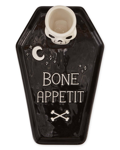 Servierteller Bone Appetit Sarg mit Totenkopf 28cm