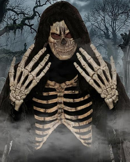Knochen Reaper Kostüm mit Brustpanzer, Handschuhen & Maske