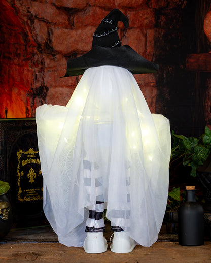 Hexengeist mit BOO Girlande & LED 53cm