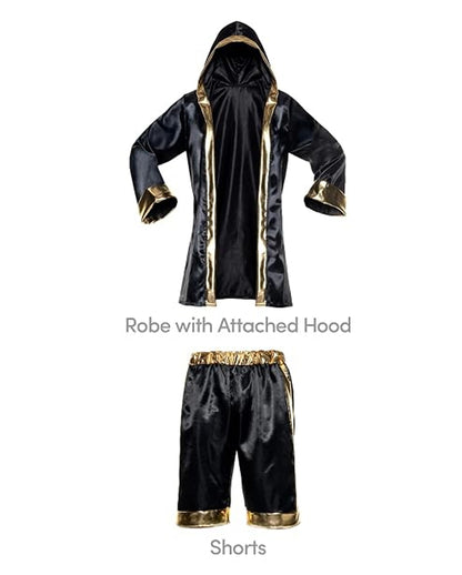 Boxer Kostüm für Herren Schwarz-Gold