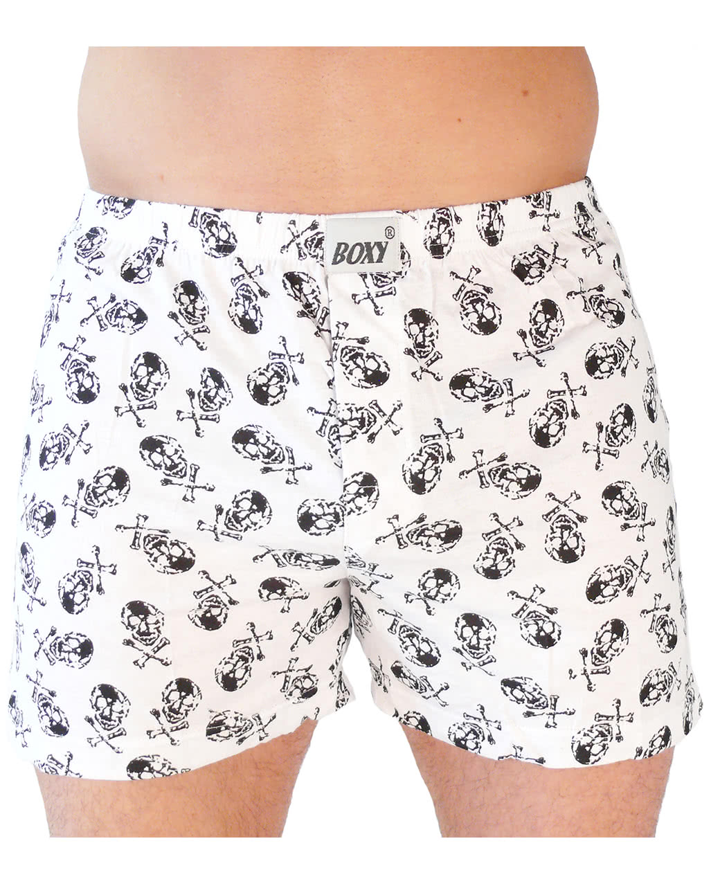 Weiße Totenschädel Boxershorts