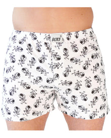 Weiße Totenschädel Boxershorts