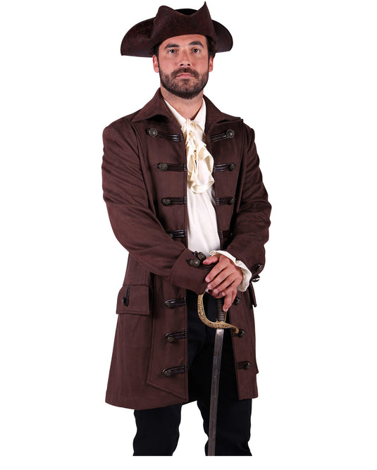 Braune Steampunk Jacke im Wildleder Look