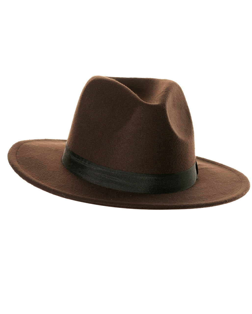 Brown Felt Hat With Hatband