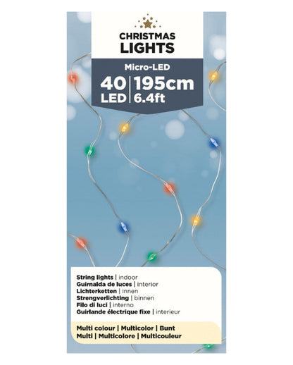 Bunte 40 Micro LED Lichterkette 195cm