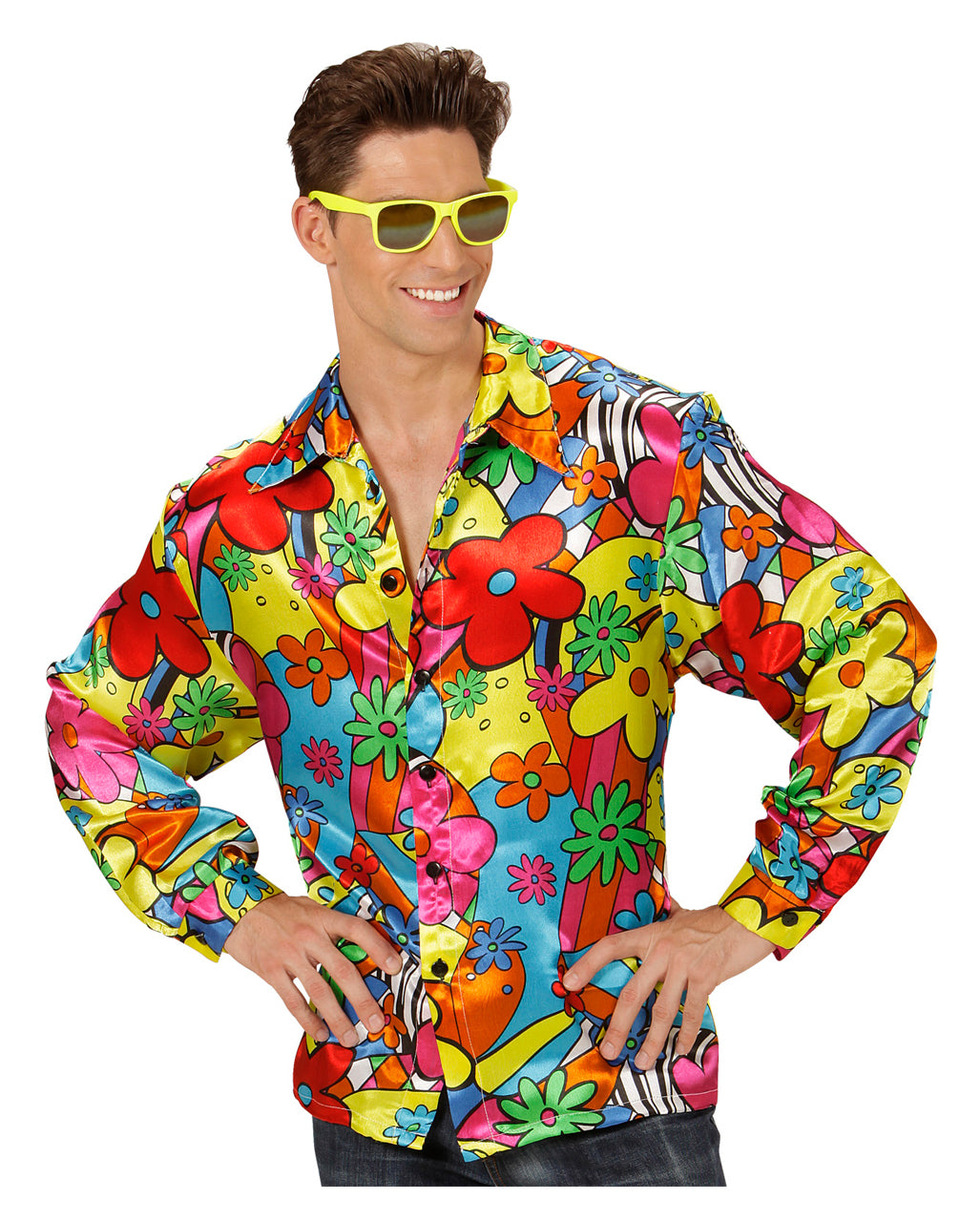 Buntes Flower Power Herrenhemd