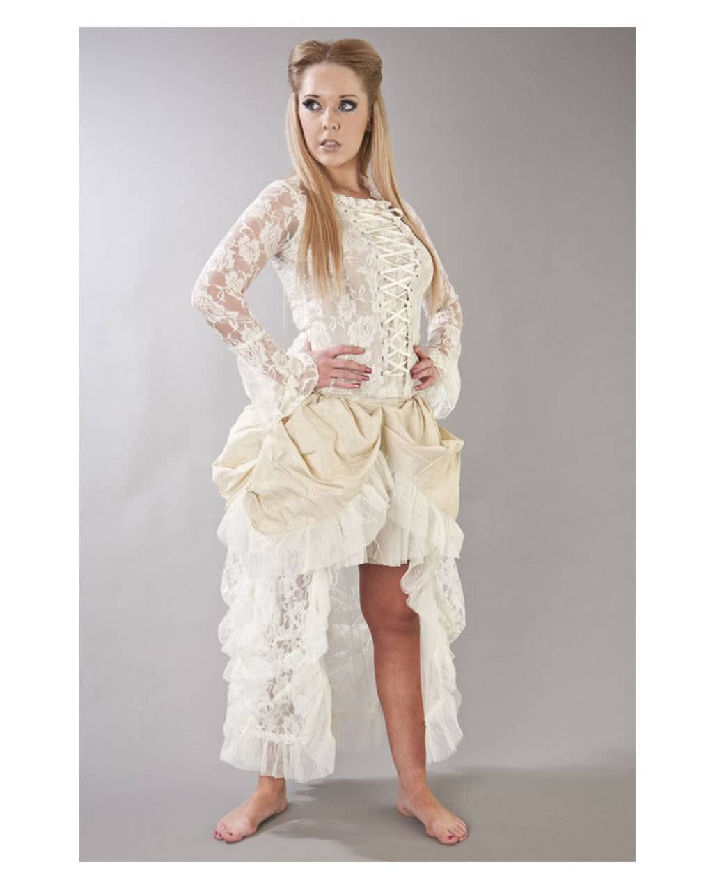 Spitzenrock Elvira beige