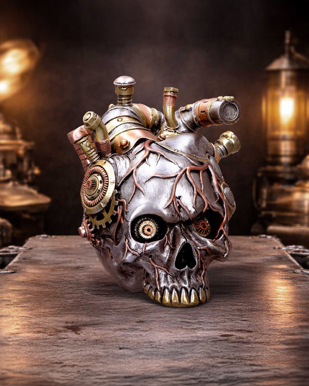 Cardiac Cranium Steampunk Totenkopf 17,5cm