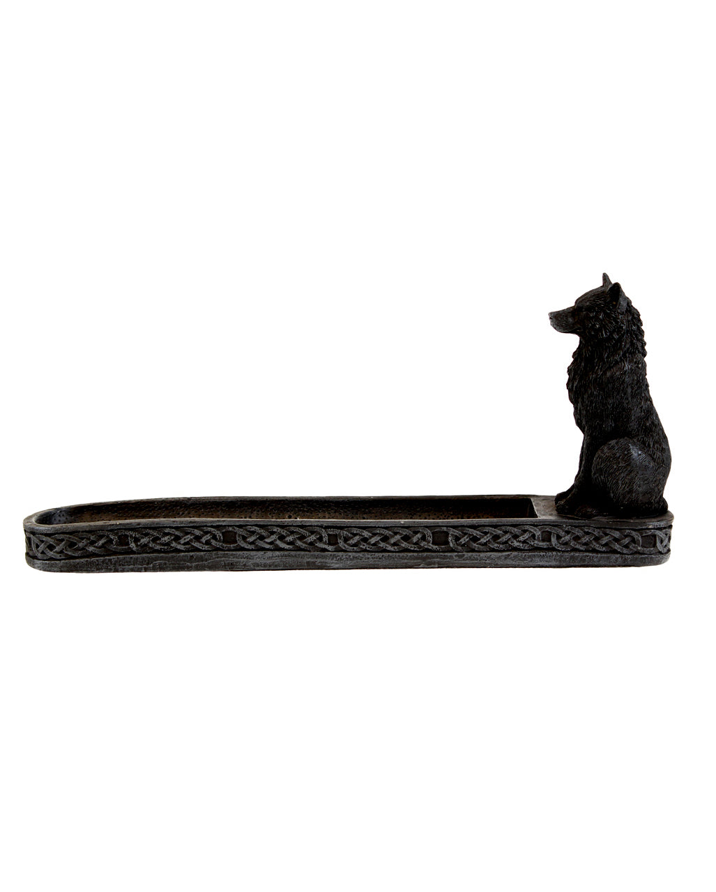 Catching The Scent Obsidian Wolf Räucherstäbchen Halter 25cm