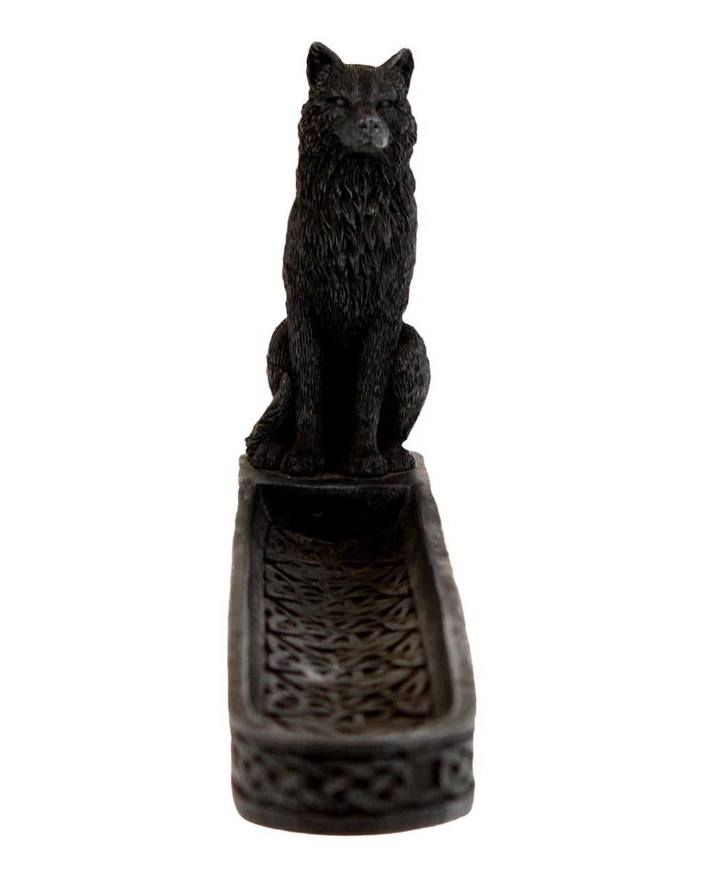 Catching The Scent Obsidian Wolf Räucherstäbchen Halter 25cm