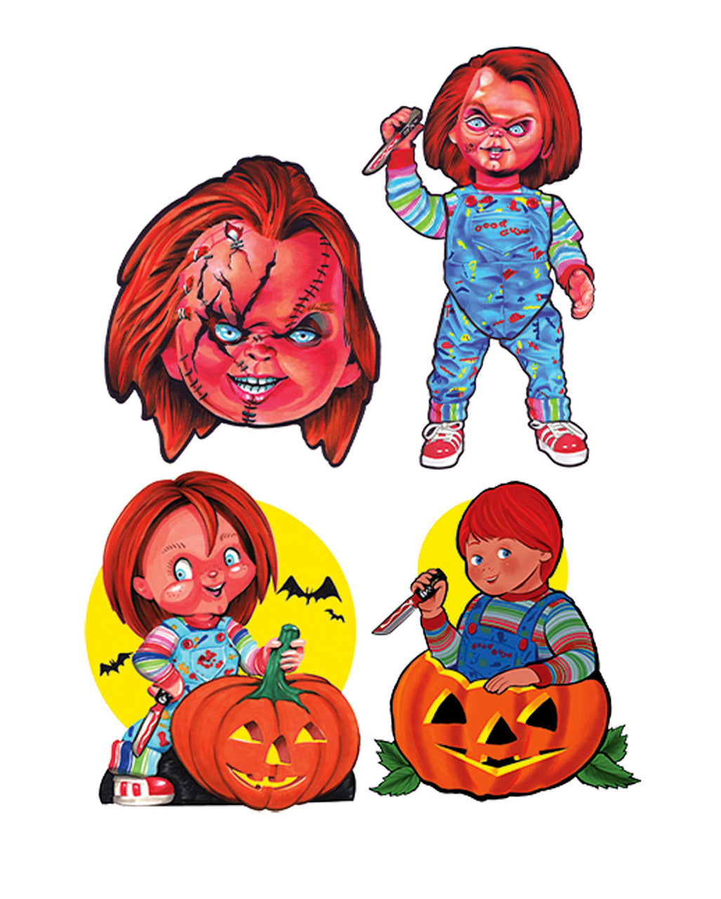 Chucky Mörderpuppe Wanddeko 4-tlg.