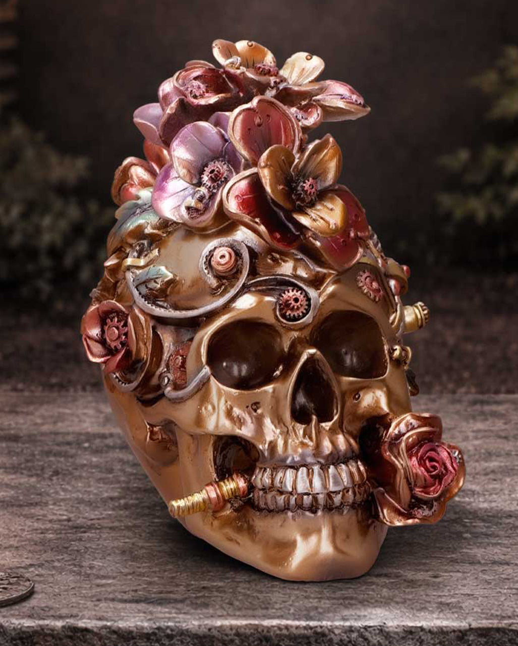Clockwork Bloom Steampunk Totenkopf 16cm