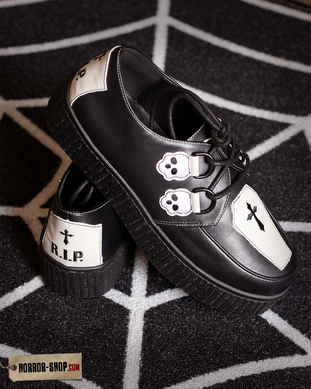 Schwarze Coffin Creepers Schuhe