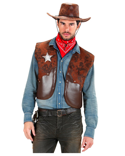 Cowboy Weste braun XL