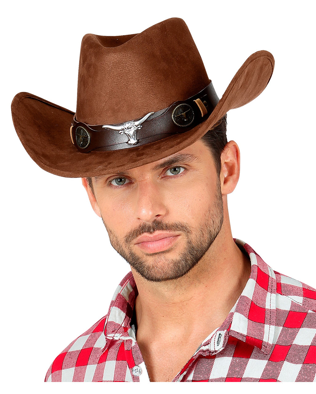 Dallas Cowboyhut Braun in Wildlederoptik