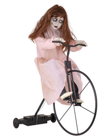 Creepy Cycling Cindy Halloween Animatronic | Sound & Motion 94x72cm
